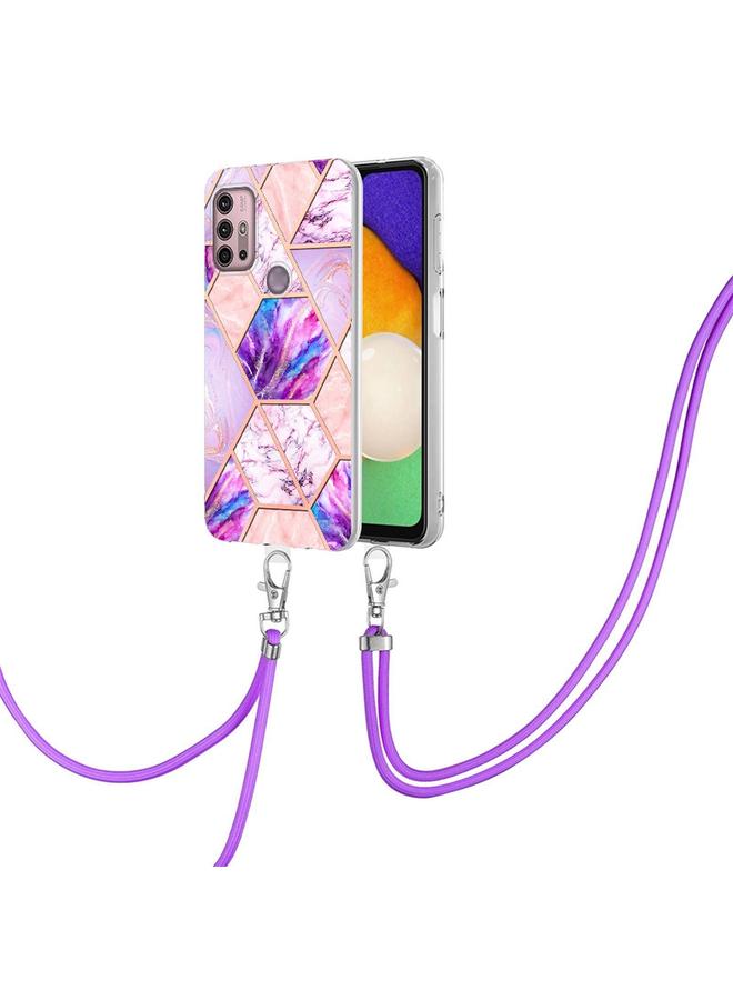 اس-توب جراب لهاتف Motorola Moto G30 / G20 / G10 / G10 Power مصنوع من مادة TPU المطلية بالكهرباء مع حبل تعليق - Image 2