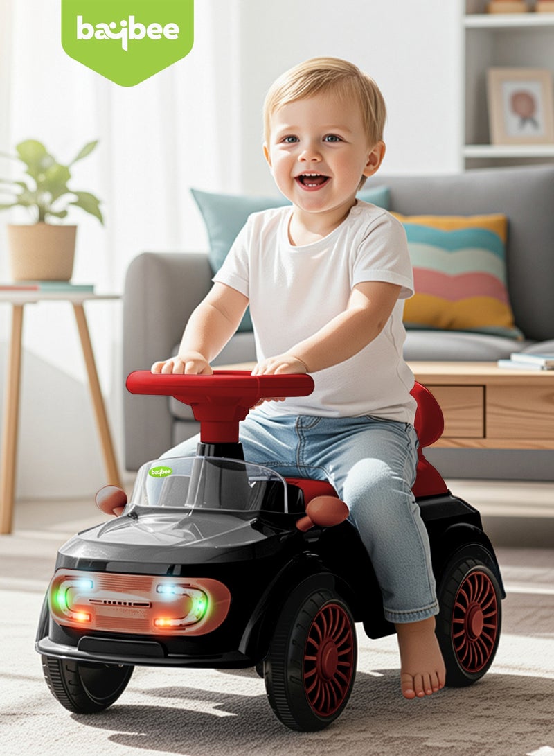 BAYBEE Mini Ride on Car for Kids with Music, Light & Parental Handle | Toddler Push Car Ride on Toys Car for Kids | Suitable for Babies to 1 to 3 Years Boys Girls Black - Image 2