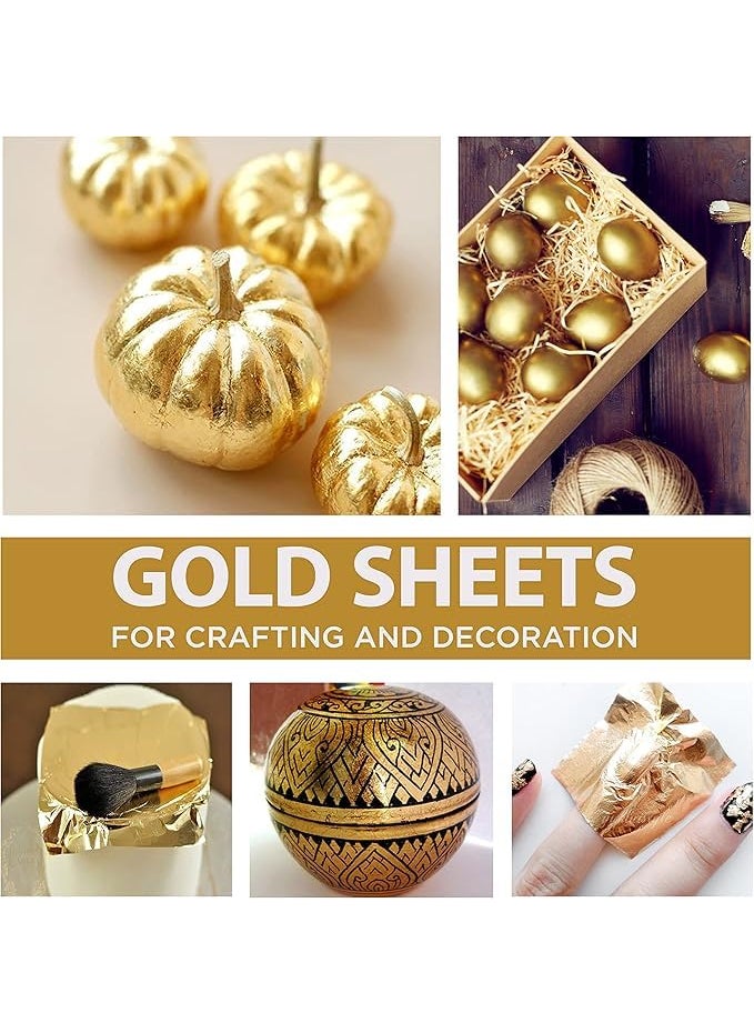 INDIAN GOLD AND SILVER LEAFING HUB IGLH Gold Leaf Sheets 100 Sheets 8x8 cm Imitation Gold Foil for Gilding Art Craft DIY Projects Resin Art Decoration Crafting Paintings Nail DecoFurniture Size 315 335 inhches  - Image 4