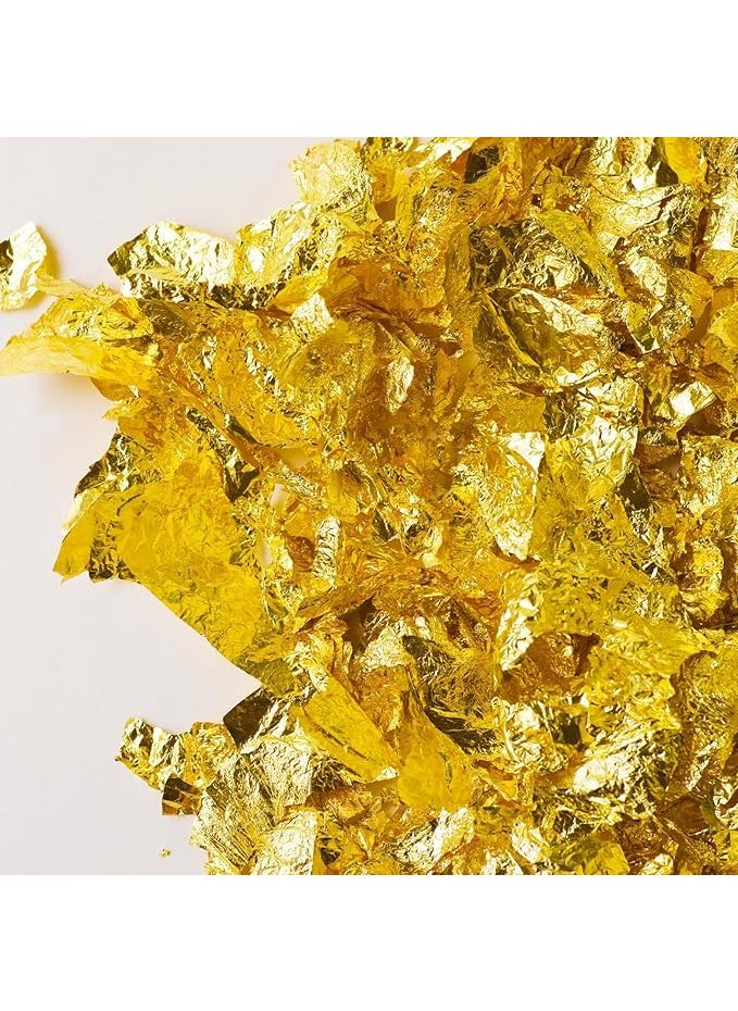 INDIAN GOLD AND SILVER LEAFING HUB IGLH Gold Leaf Sheets 100 Sheets 8x8 cm Imitation Gold Foil for Gilding Art Craft DIY Projects Resin Art Decoration Crafting Paintings Nail DecoFurniture Size 315 335 inhches  - Image 3