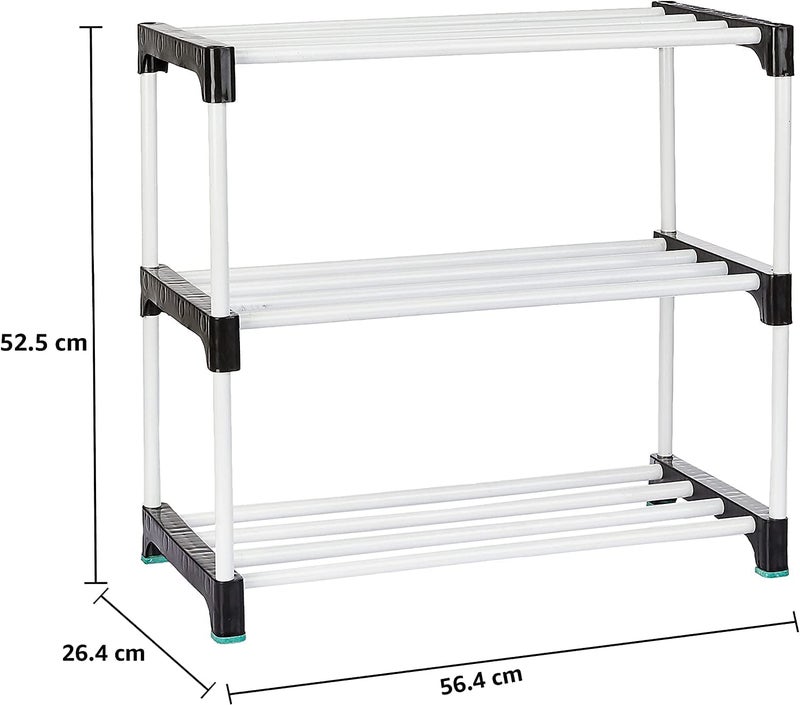Demark DEMARK Premium Multipurpose Portable Metal Shoe Rack for Home Storage, Easy to Move & Assemble (Random Colour-3 Shelves) - Image 3