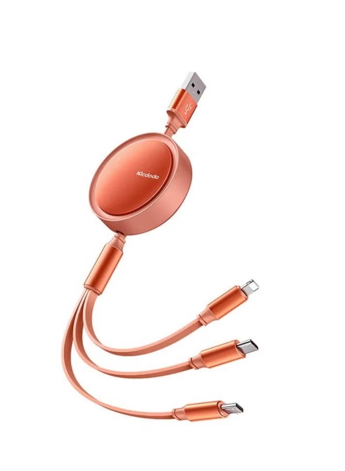 Mcdodo CA-7252 3in1 Retractable USB Cable Orange - Image 2