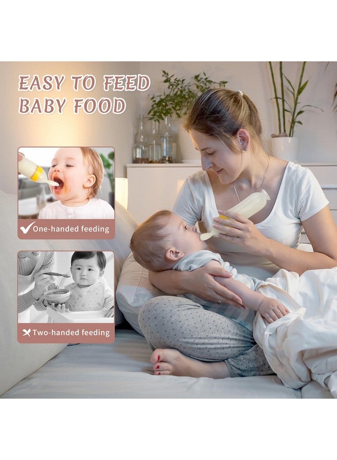 WAJIAYON Baby Food Feeder 4 Pack Silicone Baby Food Dispensing Spoonwajiayon 3 Oz Squeeze Feeding Spoons With Suction Cup For Boys Girl Kids Toddlers Self Feeding Bottle Spoon - Image 5