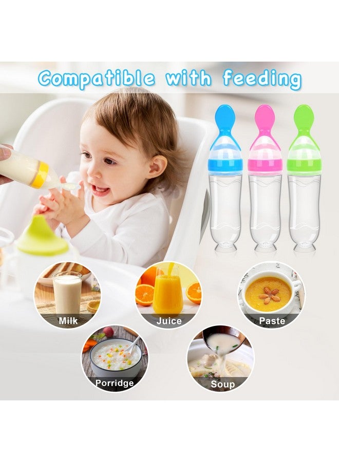 WAJIAYON Baby Food Feeder 4 Pack Silicone Baby Food Dispensing Spoonwajiayon 3 Oz Squeeze Feeding Spoons With Suction Cup For Boys Girl Kids Toddlers Self Feeding Bottle Spoon - Image 2