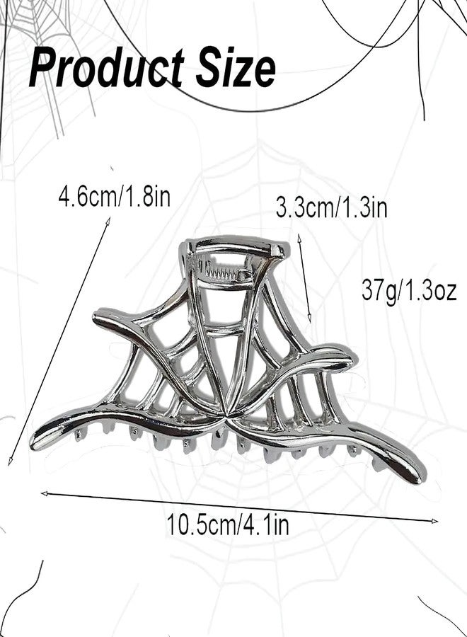 AUOCATTAIL Halloween Hair Clips 3Pcs Spider Web Hair Clips Gothic Metal Claw Clips Strong Hold Nonslip for Thick or Thin Hair, Halloween Jaw Clips Accessories for Women - Image 3