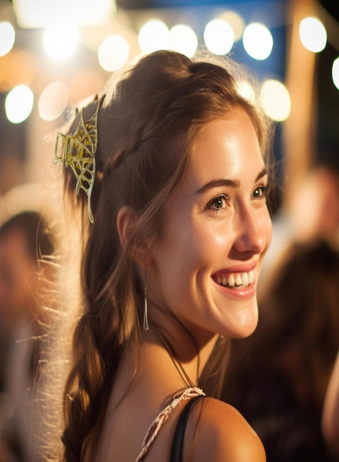 AUOCATTAIL Halloween Hair Clips 3Pcs Spider Web Hair Clips Gothic Metal Claw Clips Strong Hold Nonslip for Thick or Thin Hair, Halloween Jaw Clips Accessories for Women - Image 4