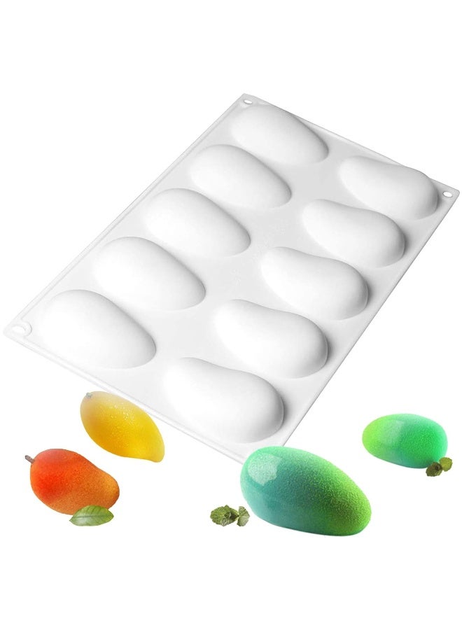 OCPO KITCHEN Mango Silicone Mold for Baking Mousse Cake, Fruit French Dessert, Pastry, Chocolate, Ice Cream, Cake Decoration Mold, 3D Mango Shape (10-Cavity) - Image 1