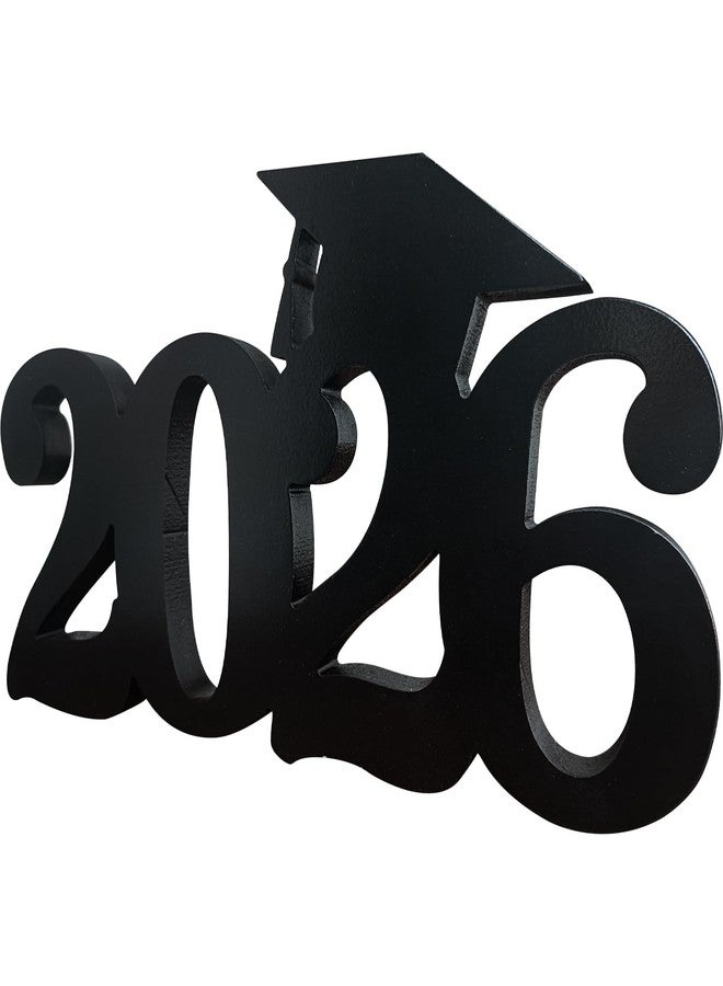 SZTZPW Graduation Decorations 2026 Wooden Table Decor,13x7inch Double Sided Hollowed-out Class of 2026 Black Graduation Centerpieces for Tables,Congrats Grad Party Decorations Indoor Outdoor - Image 1