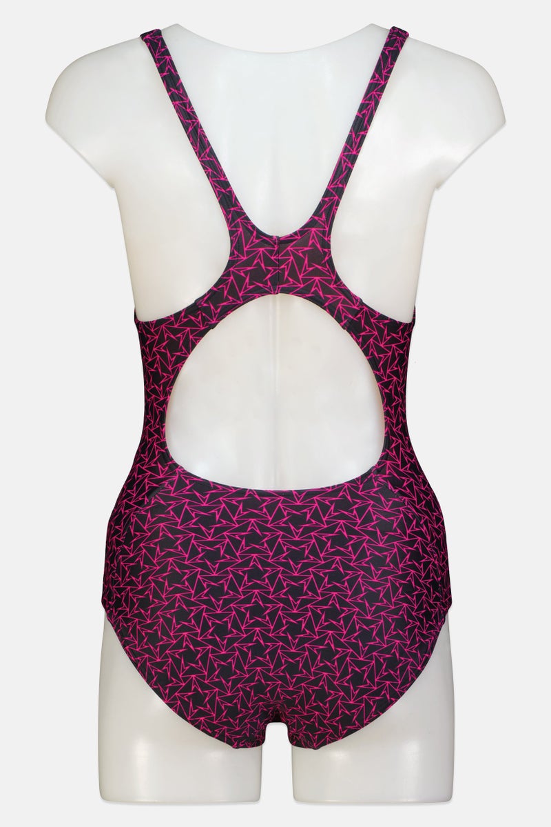 speedo Women Allover Print Non Padded One Piece, Multicolor - Image 2