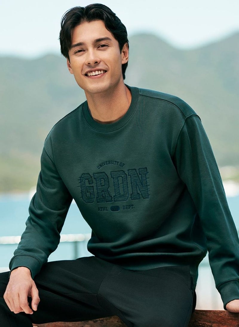 جيوردانو كنزة رجالية قطنية مطبوعة بقصة مريحة - Image 1