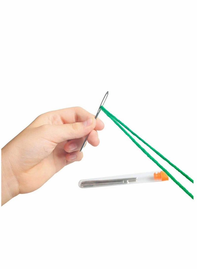 KASTWAVE Large Eye Blunt Needles, Quality Stainless Steel Yarn Knitting Needles, Embroidery Needles for Brocade, and Sewing Needles, Crafting Knitting Weaving Stringing Needles (Silver - 12 Pieces) - Image 4