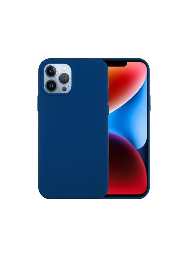 AKSESORY iPhone 13 Pro Premium Silicone Case - Ultra Slim Shockproof Phone Cover with Microfiber Lining, Anti Scratch Smooth Touch Protective Back Case, Drop Protection (Blue) - Image 2