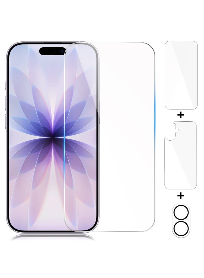 [3 حزمة] حامي الشاشة لـ iPhone 17 ، حامي الشاشة الأمامي والخلفي لـ iPhone 17 ، حامي الكاميرا ضد بصمة الأصابع لـ iPhone 17 (6.3 بوصة) - Image 1