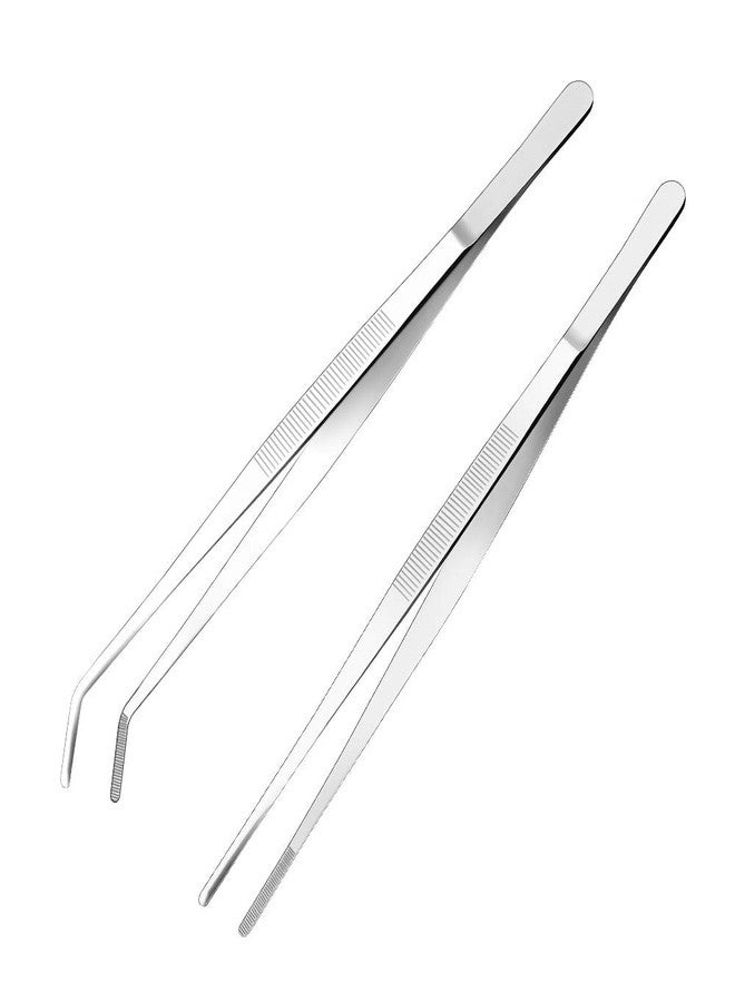 Cyimi ملقط مطبخ من الفولاذ المقاوم للصدأ من سييمي، طوله 8 بوصات، ملقط طعام كبير شديد التحمل مع أطراف مسننة دقيقة للطهي (8 بوصات مستقيمة + منحنية). - Image 1