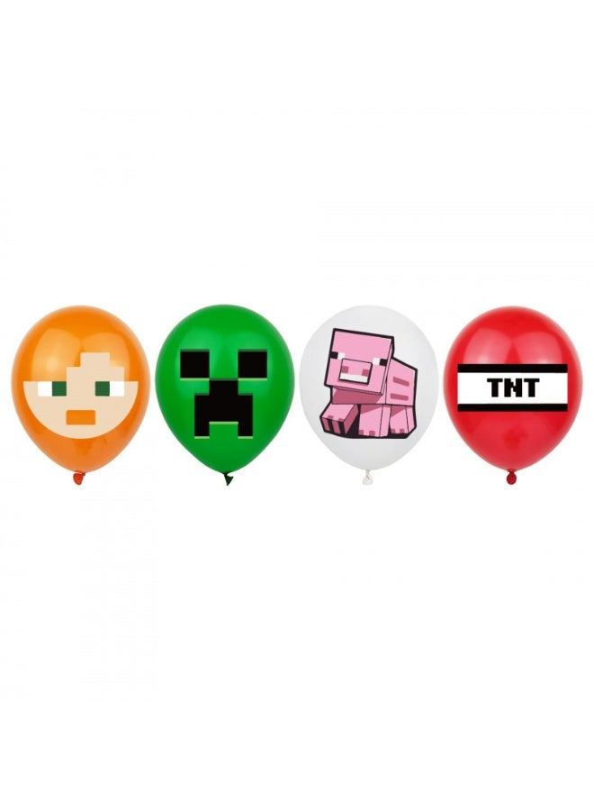 مجموعة أدوات حفلة عيد ميلاد على طراز البكسل - تتضمن لافتة عيد ميلاد سعيد، بالونات لاتكس، زينة كعك، زينة على طراز عمال المناجم للأولاد والبنات، مستلزمات حفلة ألعاب فيديو كرتونية - Image 4