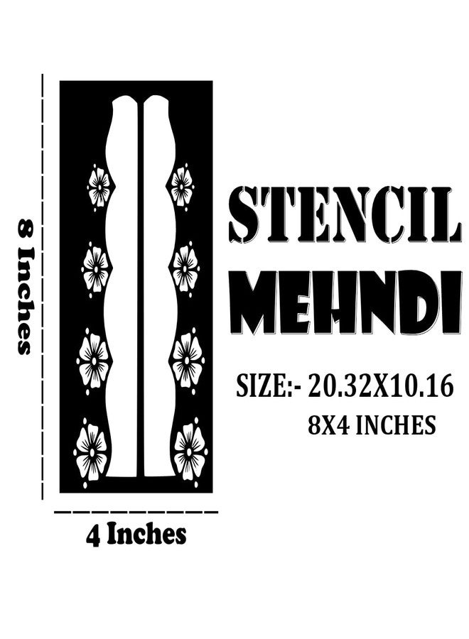 ORDERSHOCK Traditional Style Leg Mehndi Sticker with Graceful Vine and Flower Patterns Easy To Apply And Time Saving Mehndi Stencil For Girls And Women - Image 5