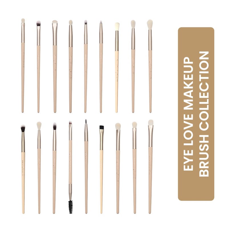 Milagro Beauty Milagro Beauty 18pcs Eye Love Makeup Brush Collection Wooden Handle Aluminium Ferrule Vegan Fiber Bristles Professional Concealing Blending Liner Brushes Kit with Criss Cross Cylindrical Cup Holder - Image 1
