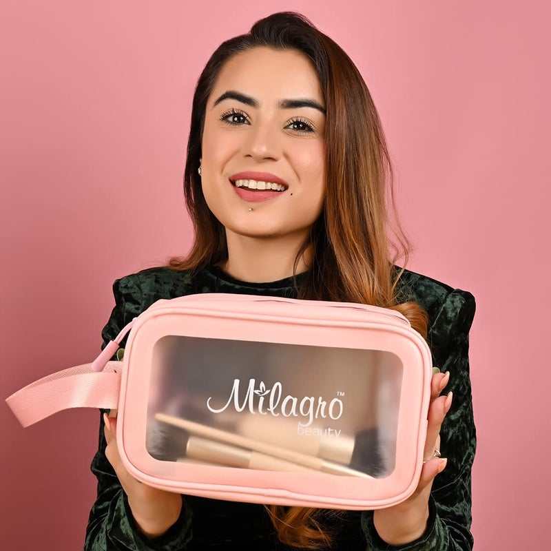 Milagro Beauty Milagro Beauty 18pcs Eye Love Makeup Brush Collection Wooden Handle Aluminium Ferrule Vegan Fiber Bristles Professional Concealing Blending Liner Brushes Kit with Criss Cross Cylindrical Cup Holder - Image 4