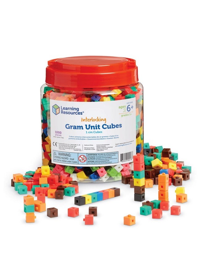 Learning Resources - Learning Resources Interlocking Gram Unit Cubes, Math Classroom Teaching Aids, 10 Assorted Colors, Set of 1, 000, Ages 6+ - Image 1