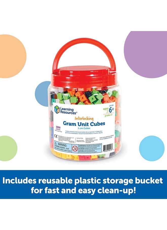 Learning Resources - Learning Resources Interlocking Gram Unit Cubes, Math Classroom Teaching Aids, 10 Assorted Colors, Set of 1, 000, Ages 6+ - Image 1