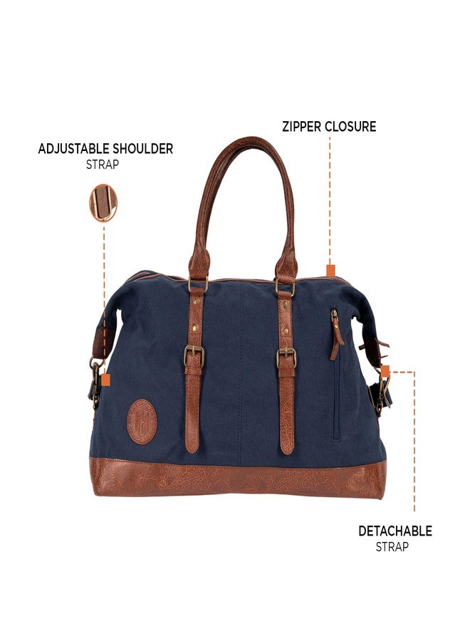Mona B 35L Travel Duffle Bag for Men and Women with Adjustable Shoulder Strap - Navy - Image 5