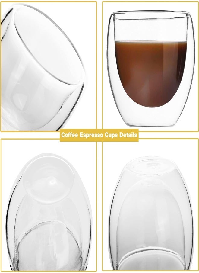 AKDC - Little World Espresso Cups - Double Walled Cups For Espresso Coffee, Turkish Tea, Cappuccino, Latte, Demitasse, 80 Ml 2.5 Oz Set Of 4 Pcs - Image 1