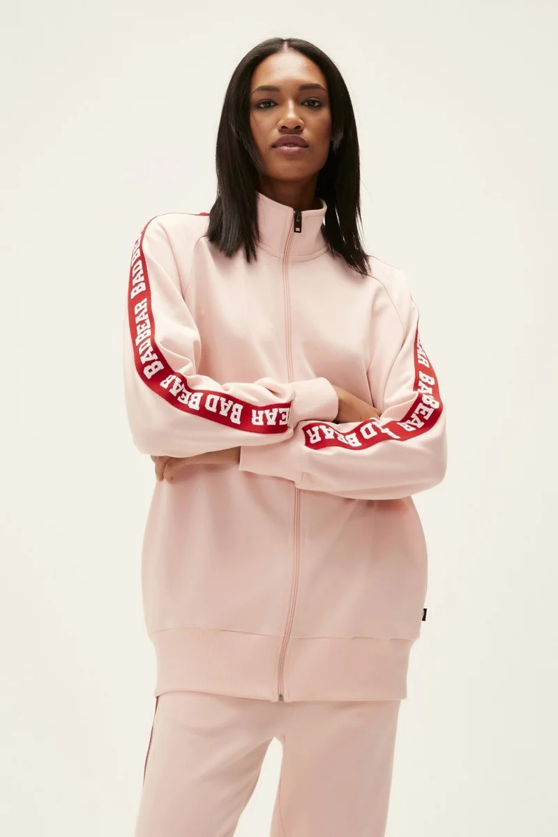 Bad Bear Women's Powder Pink Sweatshirt Full Zip