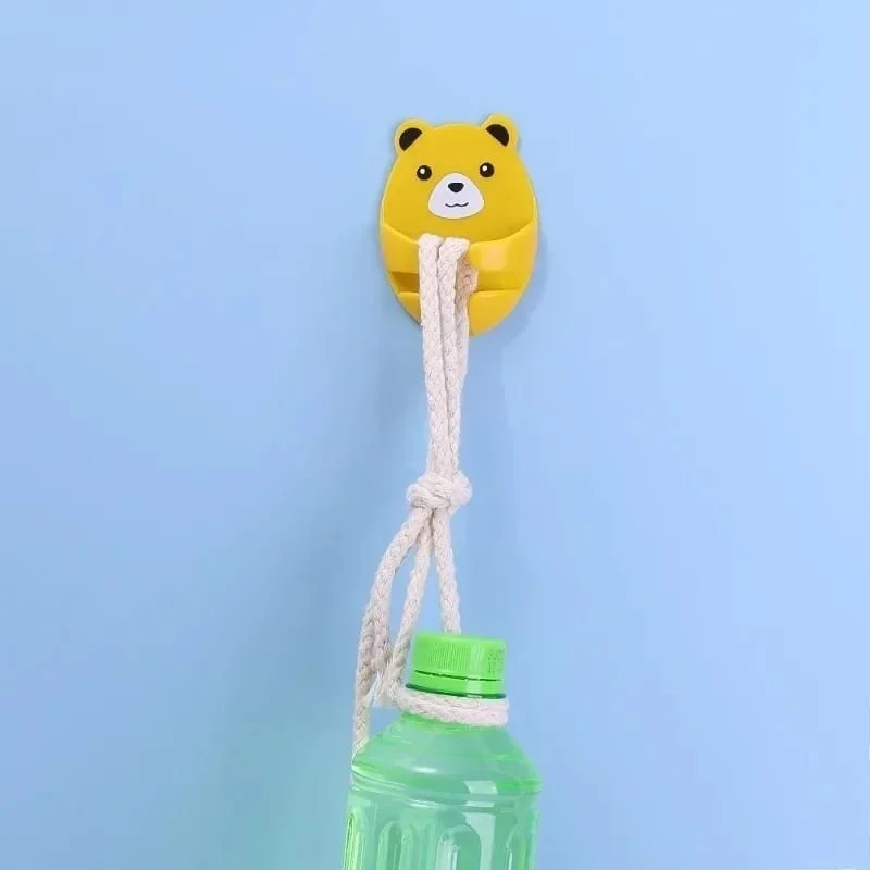 Tineke 4 Pieces Self Adhesive Bear Patterned Plug Hanger Socket Cable Holder