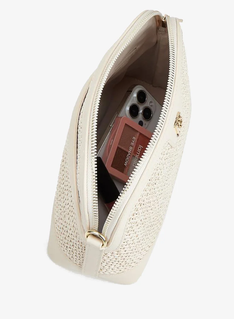 Flora Bella By Shoexpress BEIGE Flora Bella Raffiya Textured Crossbody Bag for Women | Best Price UAE