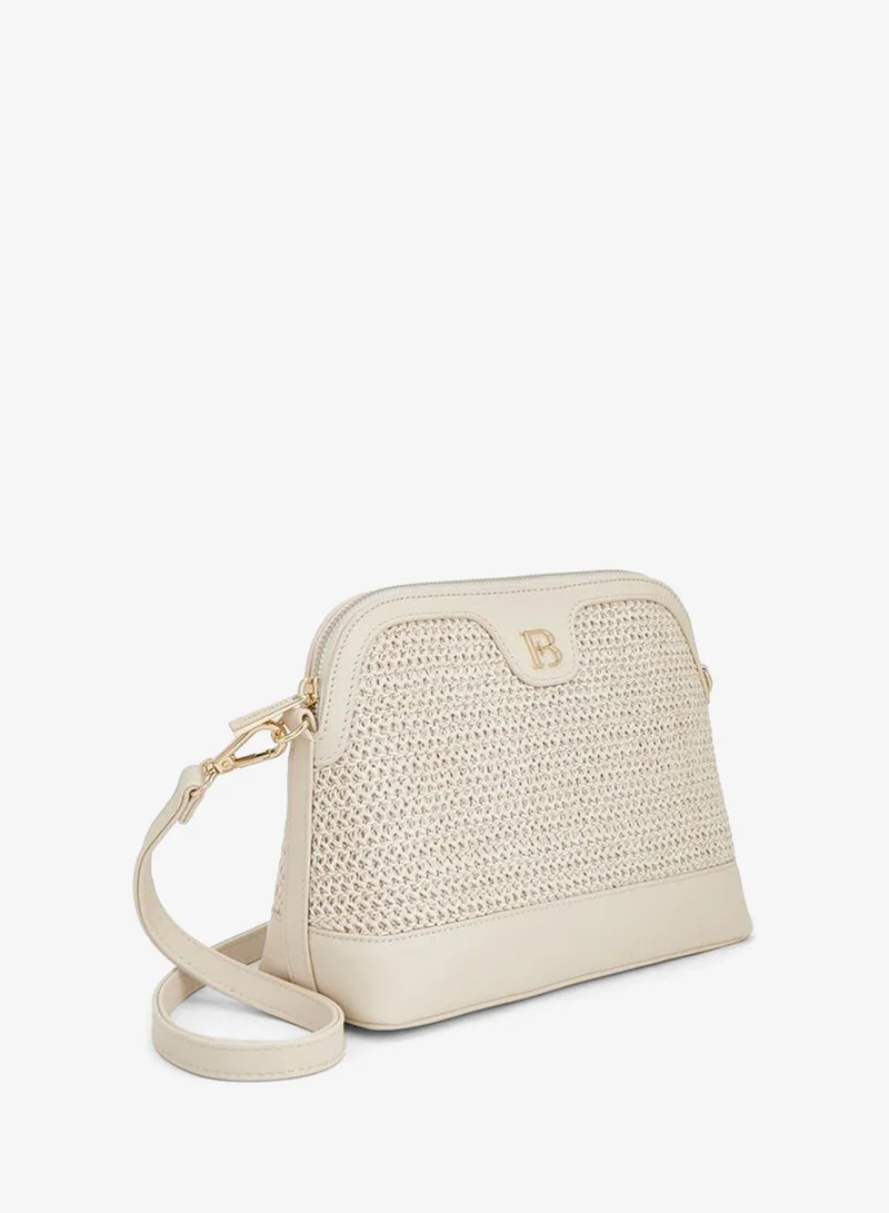 Flora Bella By Shoexpress BEIGE Flora Bella Raffiya Textured Crossbody Bag for Women | Best Price UAE