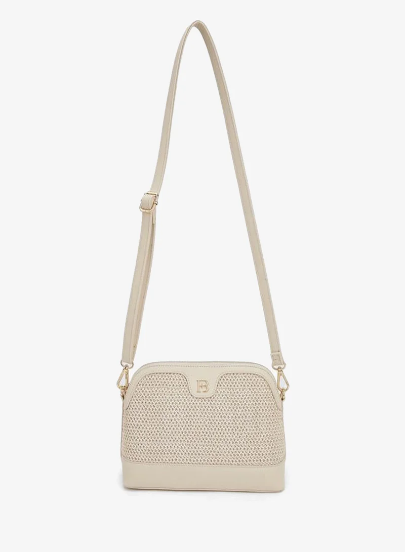 Flora Bella By Shoexpress BEIGE Flora Bella Raffiya Textured Crossbody Bag for Women | Best Price UAE