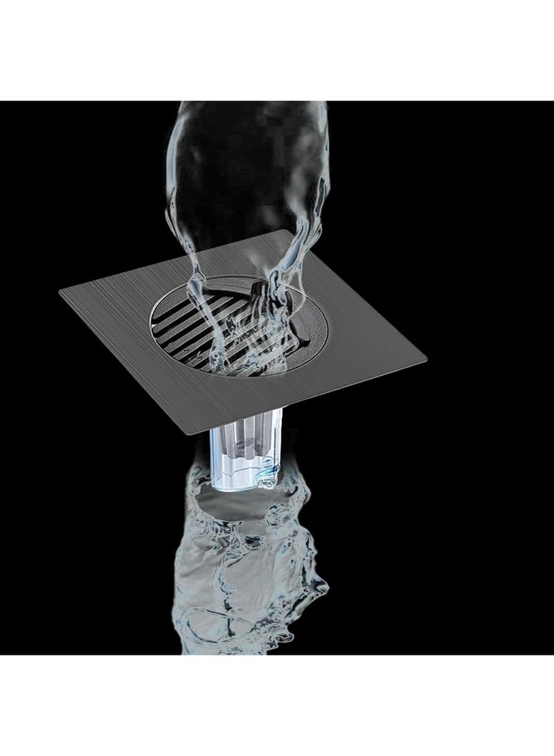 SOLARAE Stainless Steel Floor Drain Filter, Sink Strainer Hair Catcher, with Removable Strainer Cover, with Deodorizing Floor Drain Core for Kitchen, Bath, Sink Water Pipe, Floor Drain - Image 2