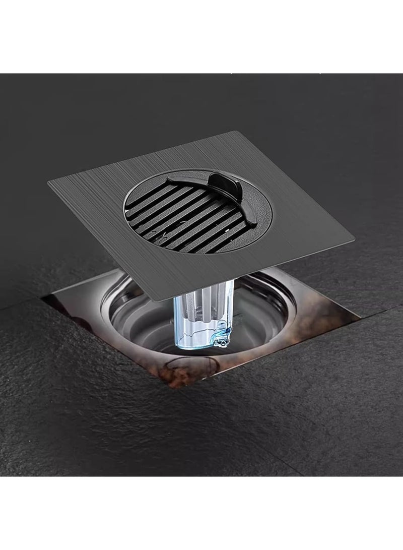 SOLARAE Stainless Steel Floor Drain Filter, Sink Strainer Hair Catcher, with Removable Strainer Cover, with Deodorizing Floor Drain Core for Kitchen, Bath, Sink Water Pipe, Floor Drain - Image 1