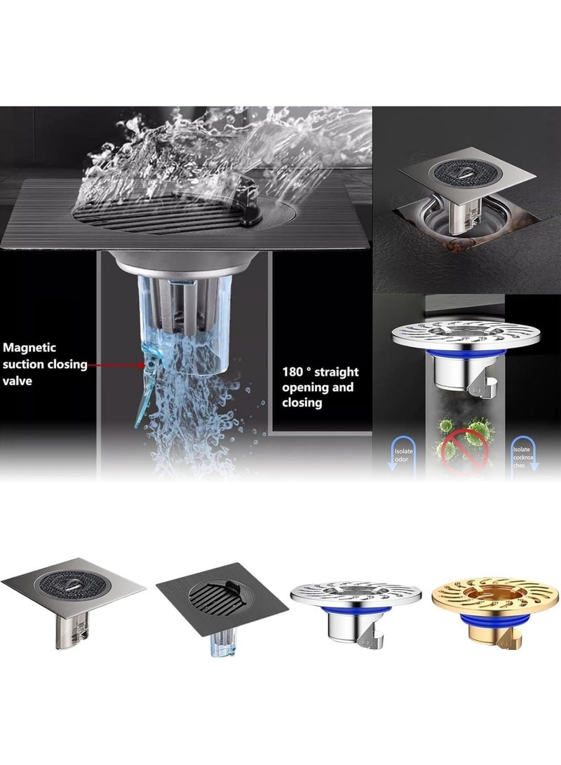 SOLARAE Stainless Steel Floor Drain Filter, Sink Strainer Hair Catcher, with Removable Strainer Cover, with Deodorizing Floor Drain Core for Kitchen, Bath, Sink Water Pipe, Floor Drain - Image 5