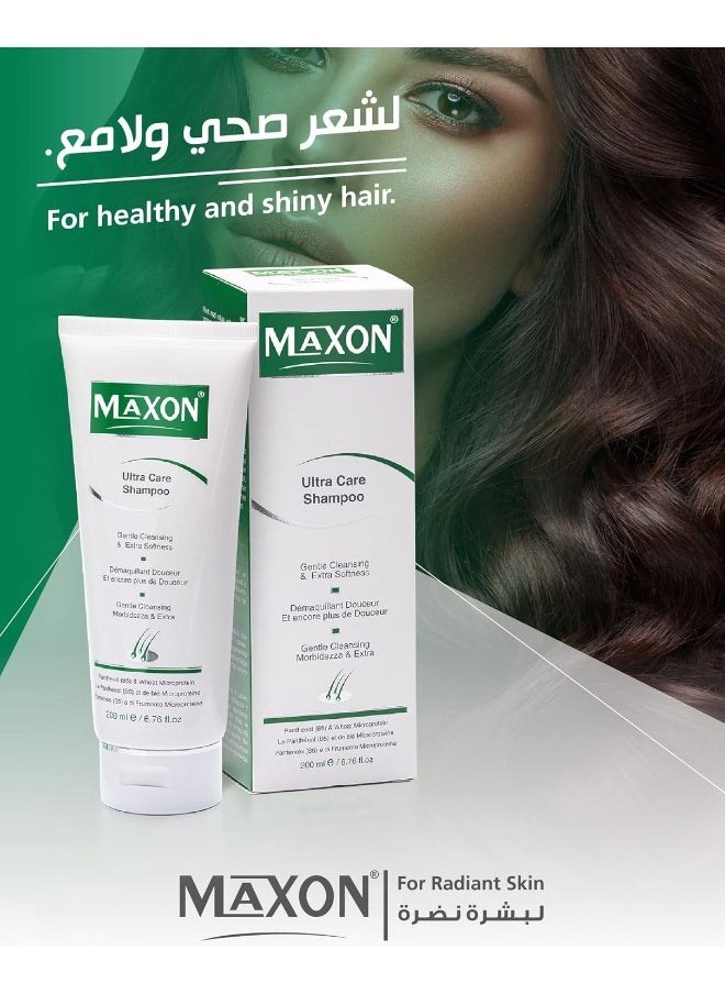 MAX-ON MAX-ON Shampoo for Thinning Hair - Extra Strength Ultra Care شامبو for Men and Women with Gentle Cleansing & Extra Softness - thick hair shampoo for Hair and Scalp Care 200 mL  - Image 2