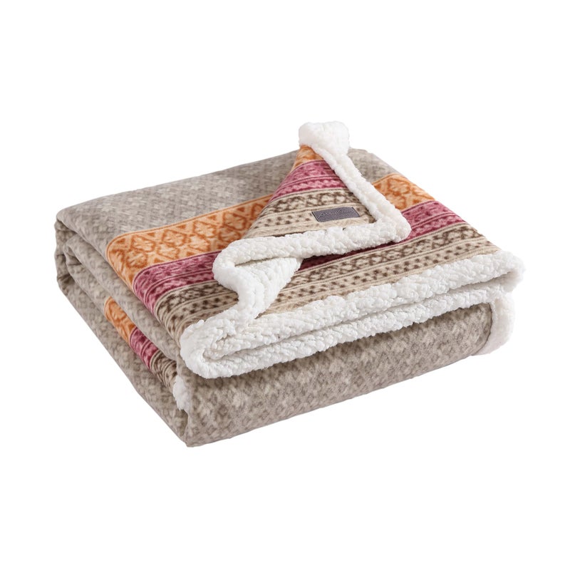 Eddie Bauer - Blanket, Super Soft Reversible Sherpa & Brushed Fleece Bedding, Ideal Throw Blankets for Couch, Plaid Home Design (Nordic Raisin) - Image 3