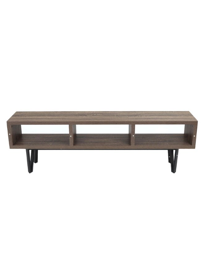 AL Hadaya Mall Luxury Design Wooden TV Stand - Brown - 160x30x50cm - Image 4