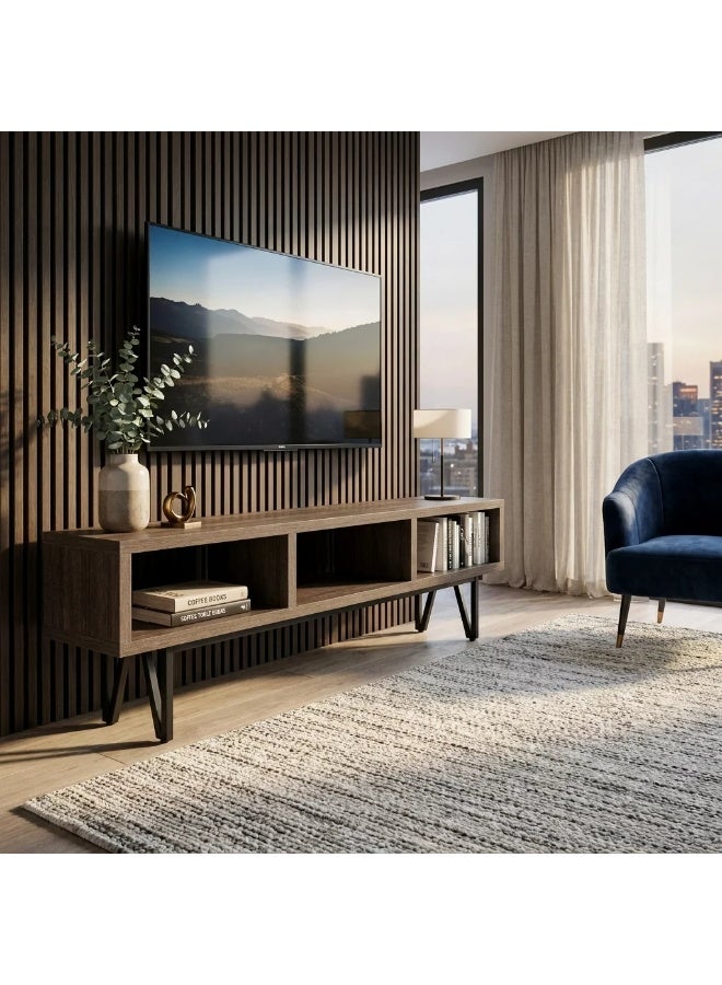 AL Hadaya Mall Luxury Design Wooden TV Stand - Brown - 160x30x50cm - Image 2
