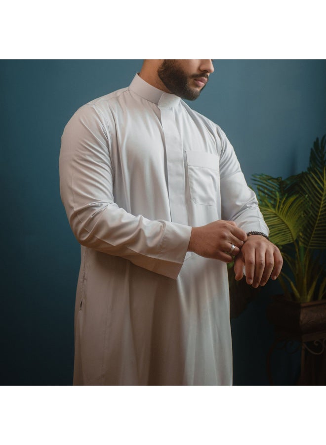 عباية - ثوب عربي رجالي - بيج، 56L - ملابس تقليدية، ملابس إسلامية، زي إسلامي، عباية دبي، قفطان، جبة - Image 4