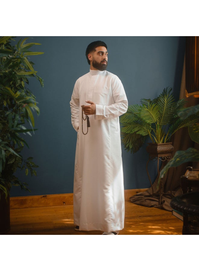 عباية - ثوب عربي رجالي - بيج، 56L - ملابس تقليدية، ملابس إسلامية، زي إسلامي، عباية دبي، قفطان، جبة - Image 5