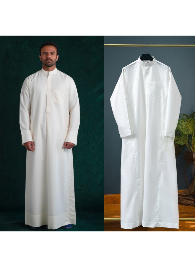 عباية - ثوب عربي رجالي - بيج، 56L - ملابس تقليدية، ملابس إسلامية، زي إسلامي، عباية دبي، قفطان، جبة - Image 3