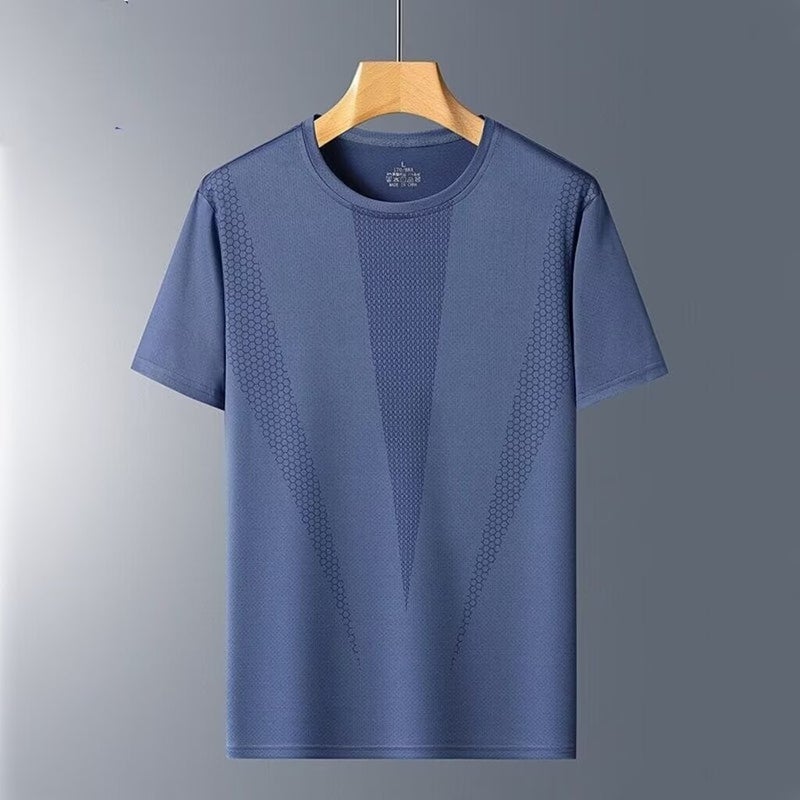 Summer New Men's Short-Sleeved T-Shirt Men's Sports Mesh Quick-Drying Cool Thin Loose Casual Half-Sleeved Top - Image 5