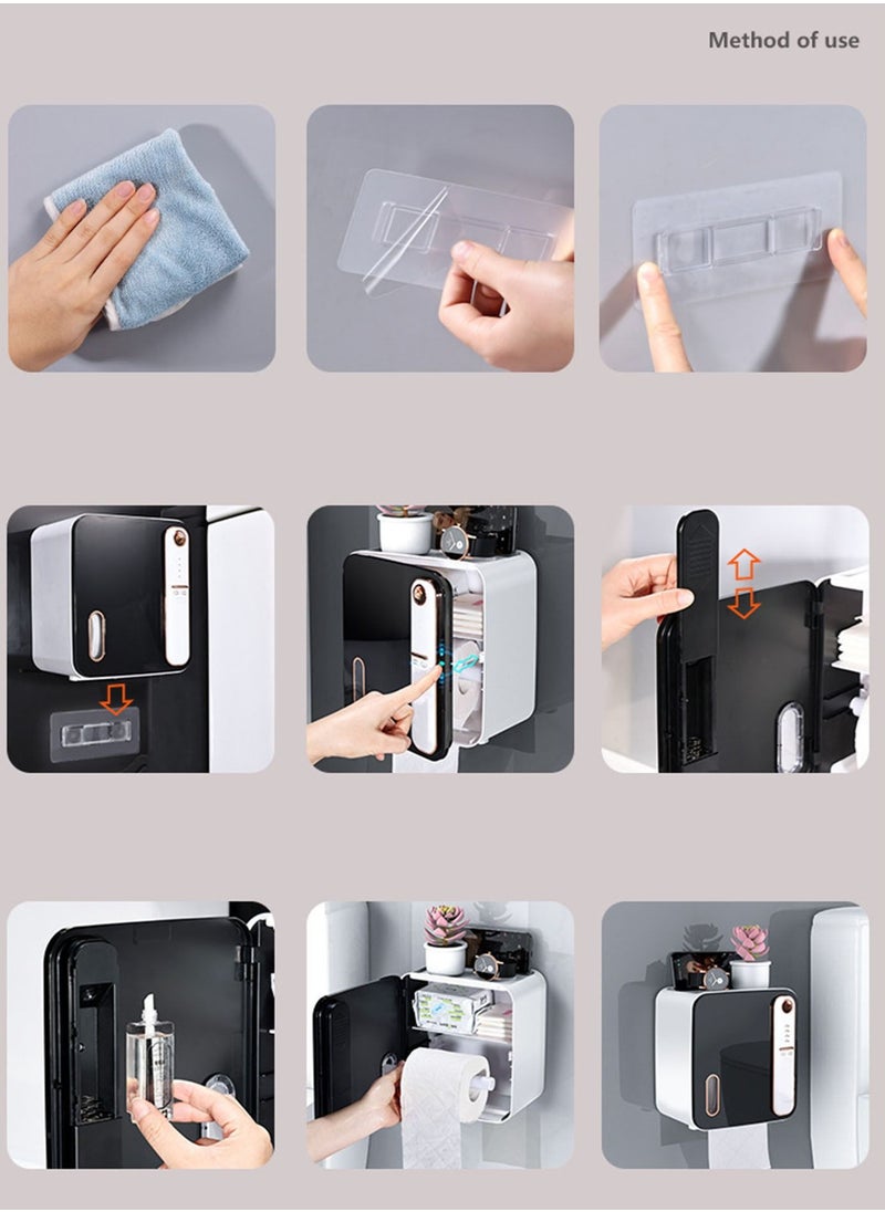 Generic - Smart Aromatherapy Bathroom Tissue Box Toilet Paper Storage Rack Nail-free Drill-free, Waterproof, Suitable for Bathroom and Toilet - Image 1