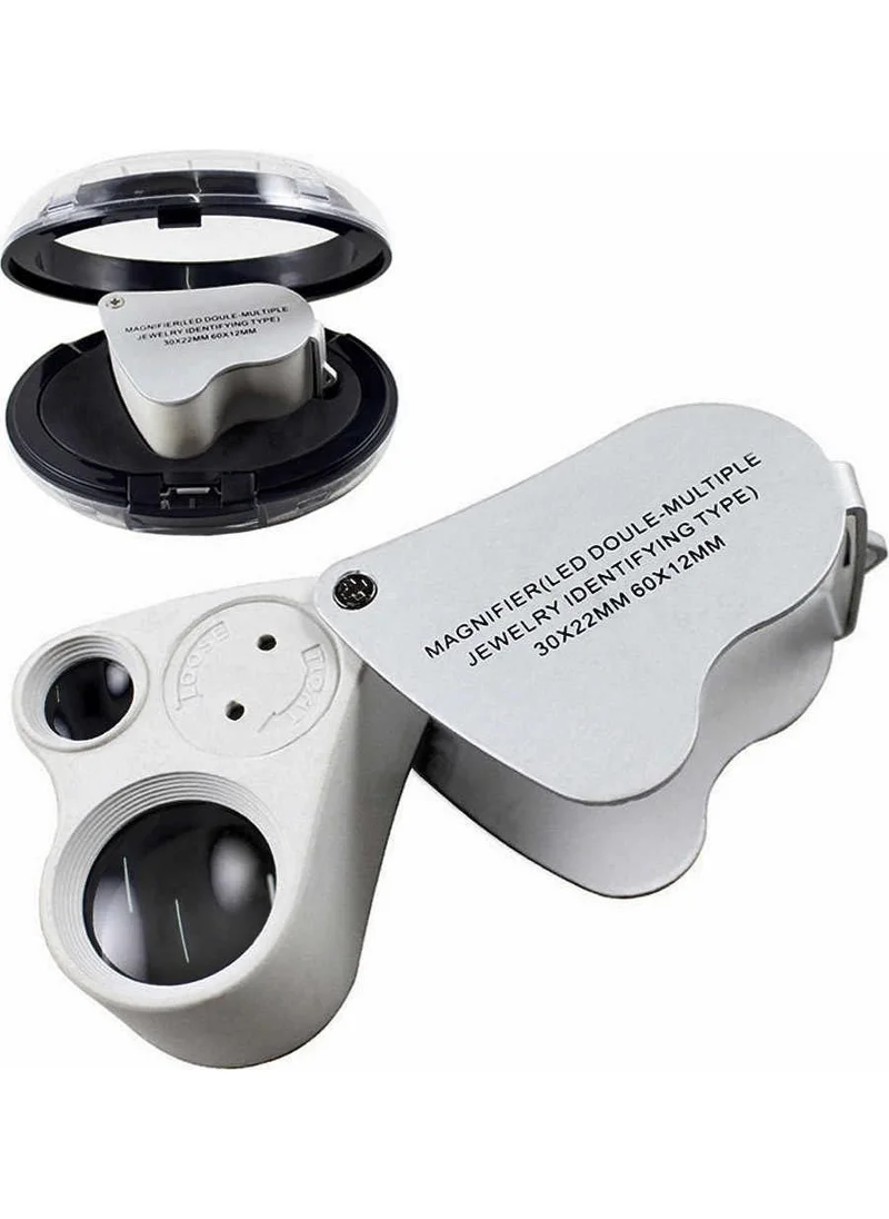 BarkoFix 30X Magnification Loop Eyepiece Metal LED Light Loop Loupe Jewelry, Jeweler, Watch Phone Repair Magnifier