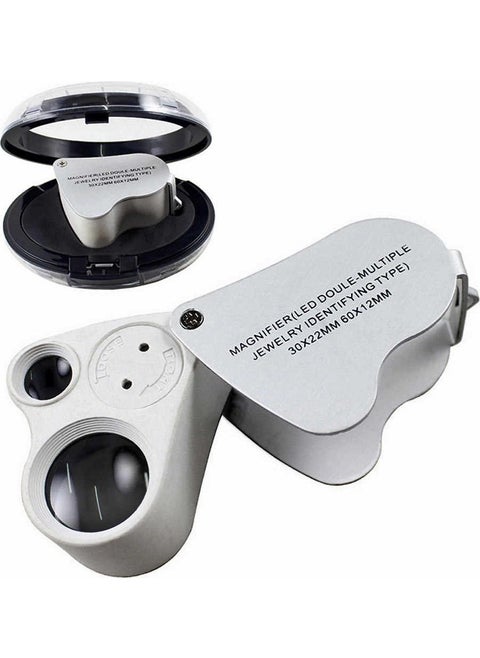 30X Magnification Loop Eyepiece Metal LED Light Loop Loupe Jewelry, Jeweler, Watch Phone Repair Magnifier