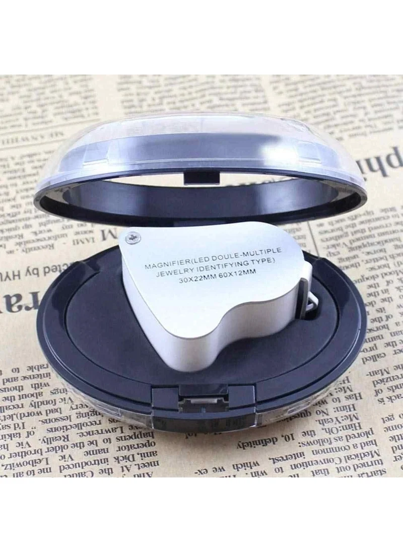 باركوفيكس 30X Magnification Loop Eyepiece Metal LED Light Loop Loupe Jewelry, Jeweler, Watch Phone Repair Magnifier