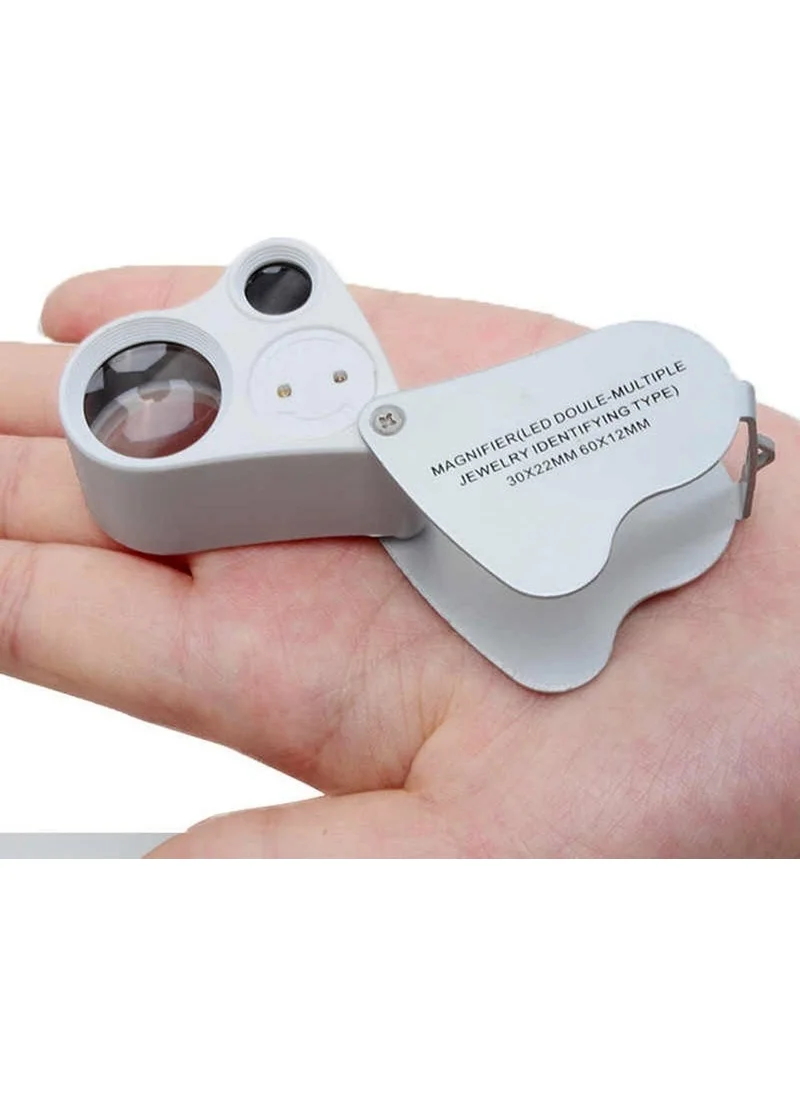 باركوفيكس 30X Magnification Loop Eyepiece Metal LED Light Loop Loupe Jewelry, Jeweler, Watch Phone Repair Magnifier