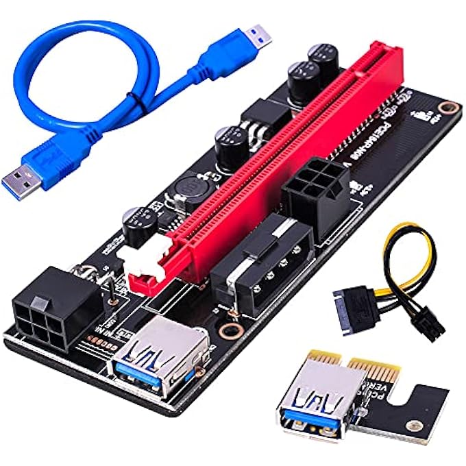 rayihni 009S USB 3.0 PCI-E GRAPHICS CARD EXTENSION CORD ADAPTER CABLE PCIE EXTENSION CABLE ADAPTER CARD - Image 1