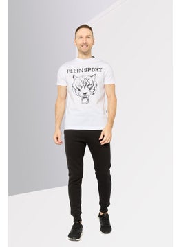 Plein Sport Men Sportswear Fit Short Sleeve Outdoor T-Shirt, White  - Image 2