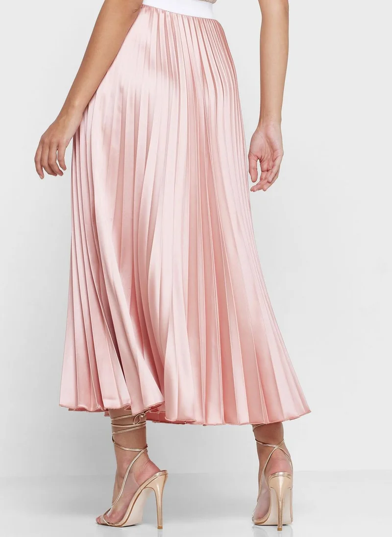 John Zack Plisse High Waist Skirt